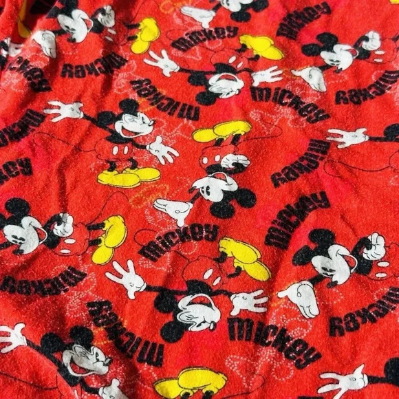 Mickey Mouse Fleece Pajama Pant Capris X-Large Cotton Red Lounge Sleep Women's - Picture 2 of 5